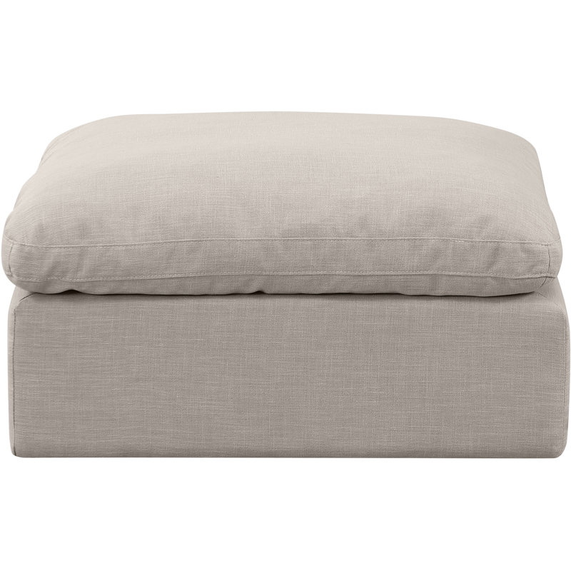 Itala Upholstered Modular Ottoman, Beige Linen Textured Fabric