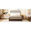 Grand lit plateforme en bois avec lit gigogne et 2 tiroirs, espresso