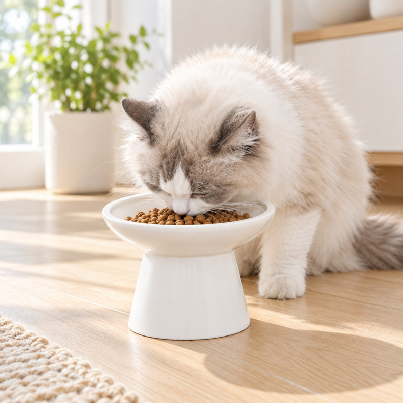Bol à nourriture large en céramique pour chat 6,2 po