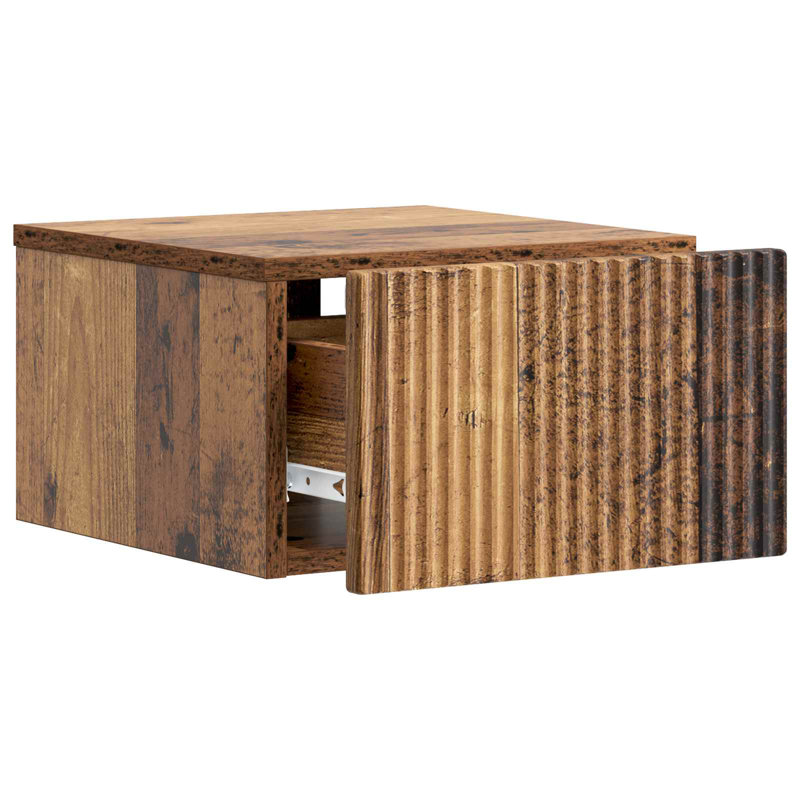 33cm W Manufactured Wood Bedside Table, Old Wood