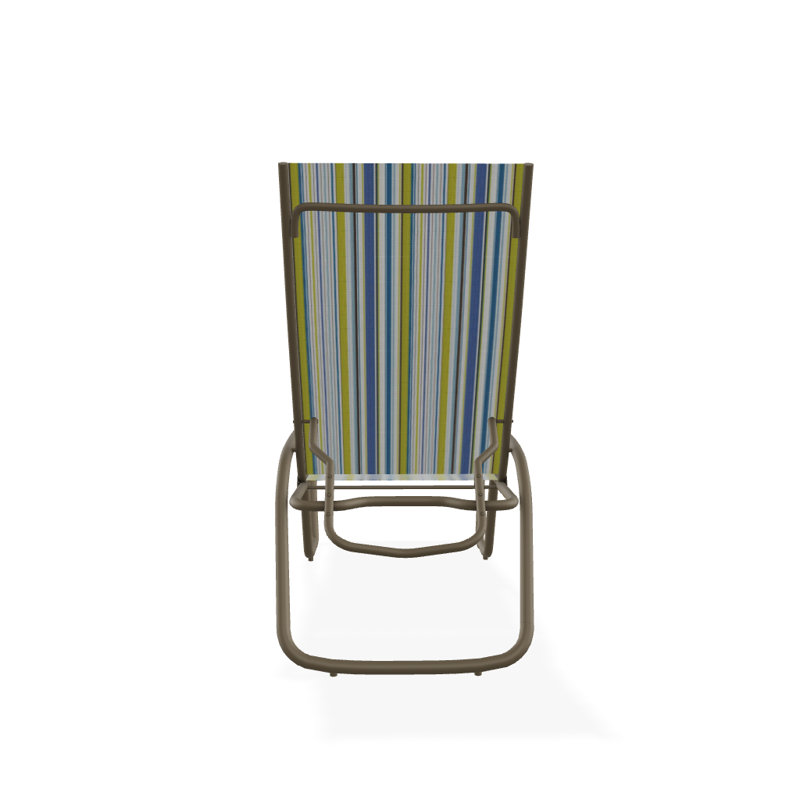Outdoor Rust-Resistant Metal Chaise Lounge, Textured Beachwood, Coastline