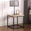 Table de bout avec table de bout, table de chevet carrée en bois et métal, petite table de bout avec rangement, pour la chambre à coucher du salon, chêne naturel