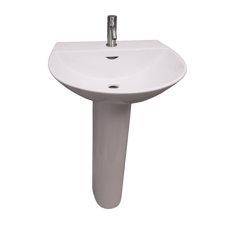 Lavabo de salle de bain sur pied en porcelaine vitreuse 22 "avec trop-plein Reserva 550, Simple