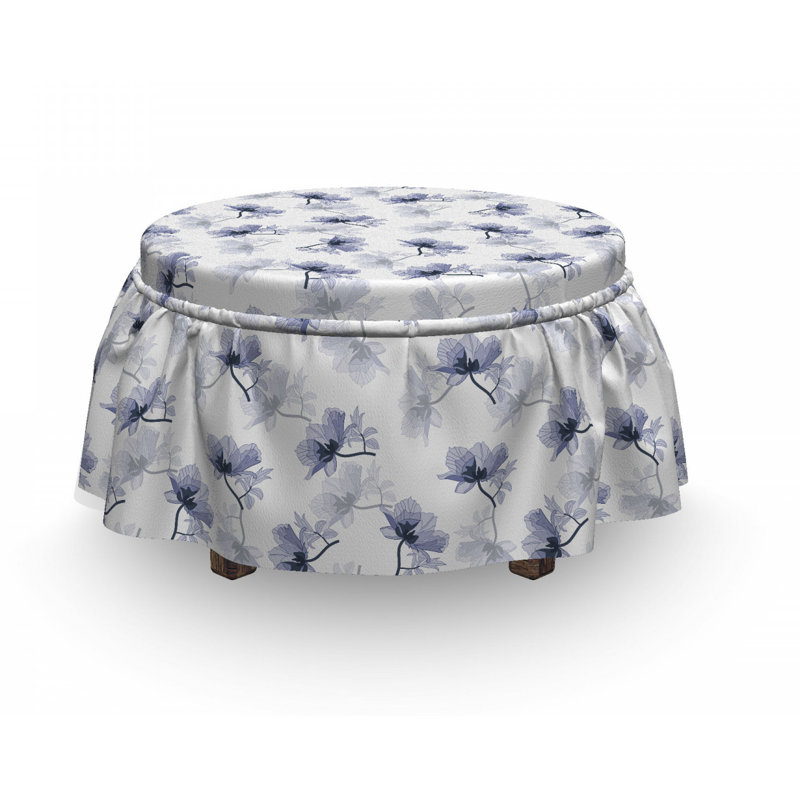 Housse pour repose-pieds composition florale
