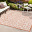Tapis d'intérieur / extérieur crème / orange tissé texturé Deronte-719326376