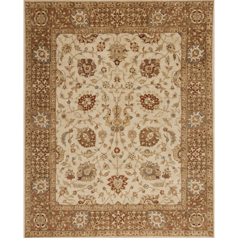 Maharani Hand Knotted Wool Area Rug, Rectangle 5' x 7'