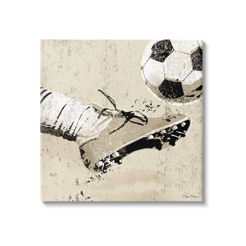 Art mural personnalisé Kick soccer ball cmw-098, Oui, Toile tendue, H 17 po x l 17 po