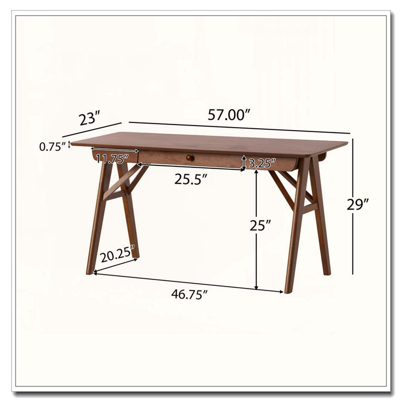 Bureau en bois avec tiroirs
