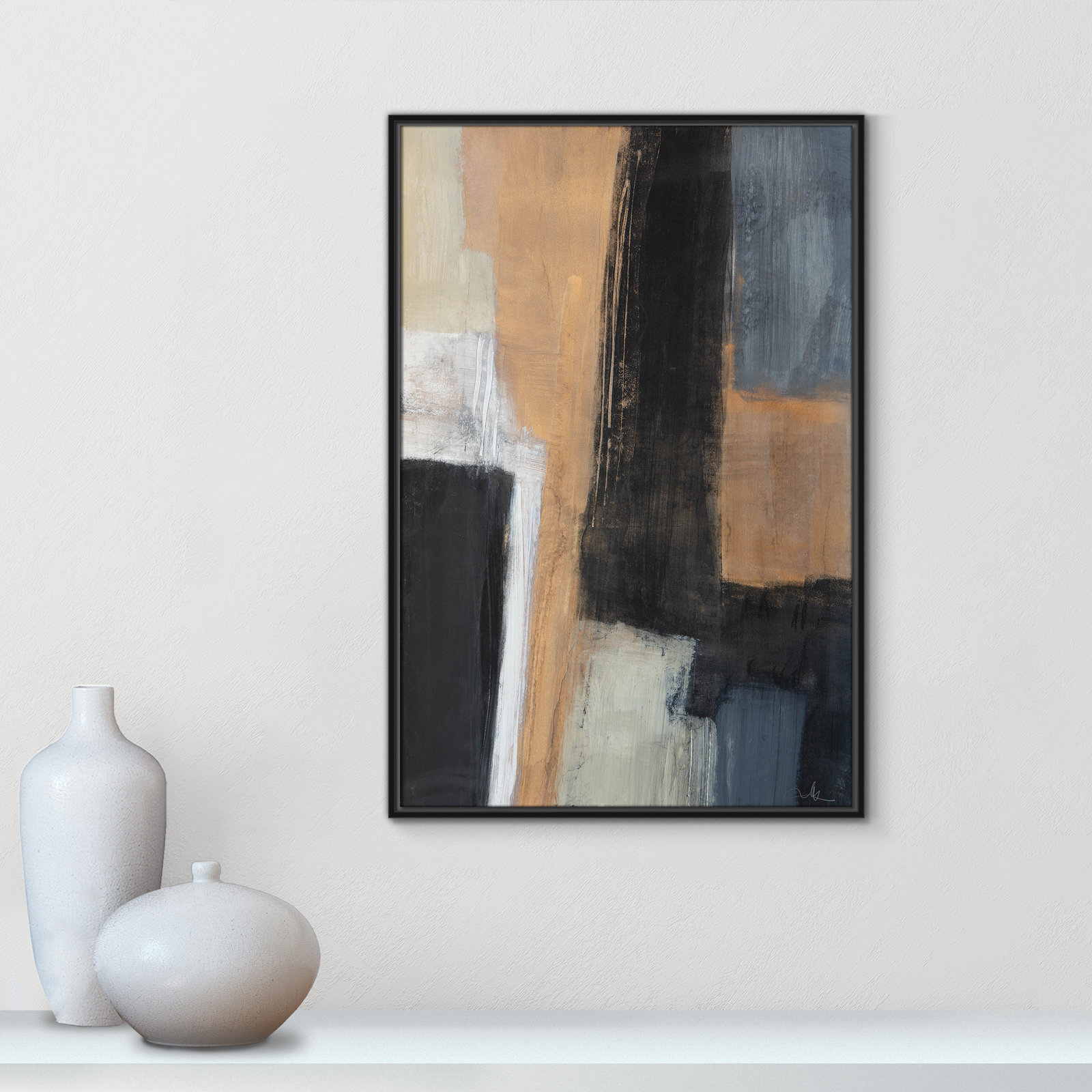 Calderon "Metallic Slate I" Print, 37.5" H x 25.5" W x 2" D, Black