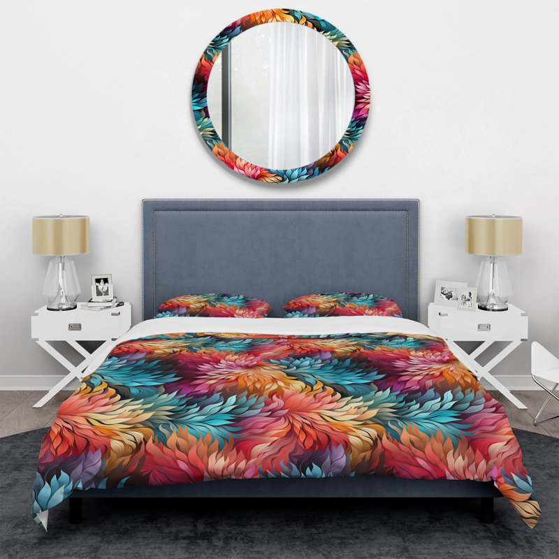 Ensemble de housse de couette Dynamic Colorful Abstract Spiral, Housse de couette pour très grand lit et 2 très