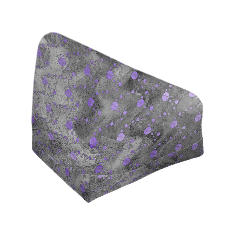 Leffel Bean Bag, 27" H x 30" W x 25" D, Bean Bag Chair, Purple/Black