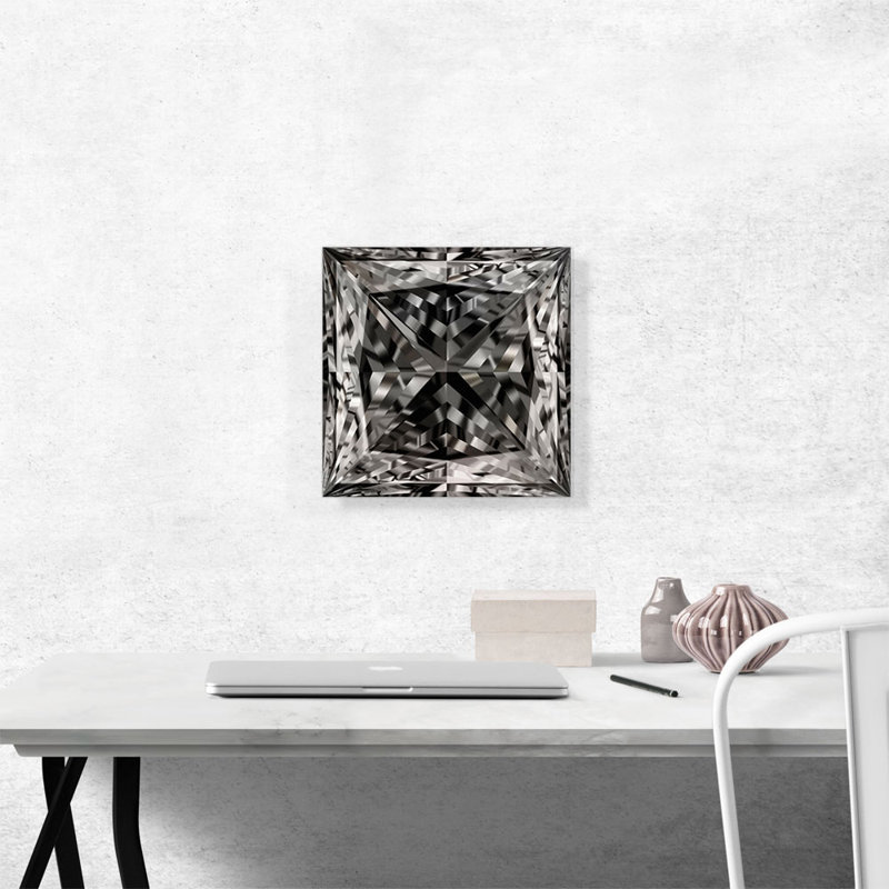 «Black White Princess Diamond Jewel», reproduction d'art sur toile tendue, H 12 po x l 12 po x P 1,5 po
