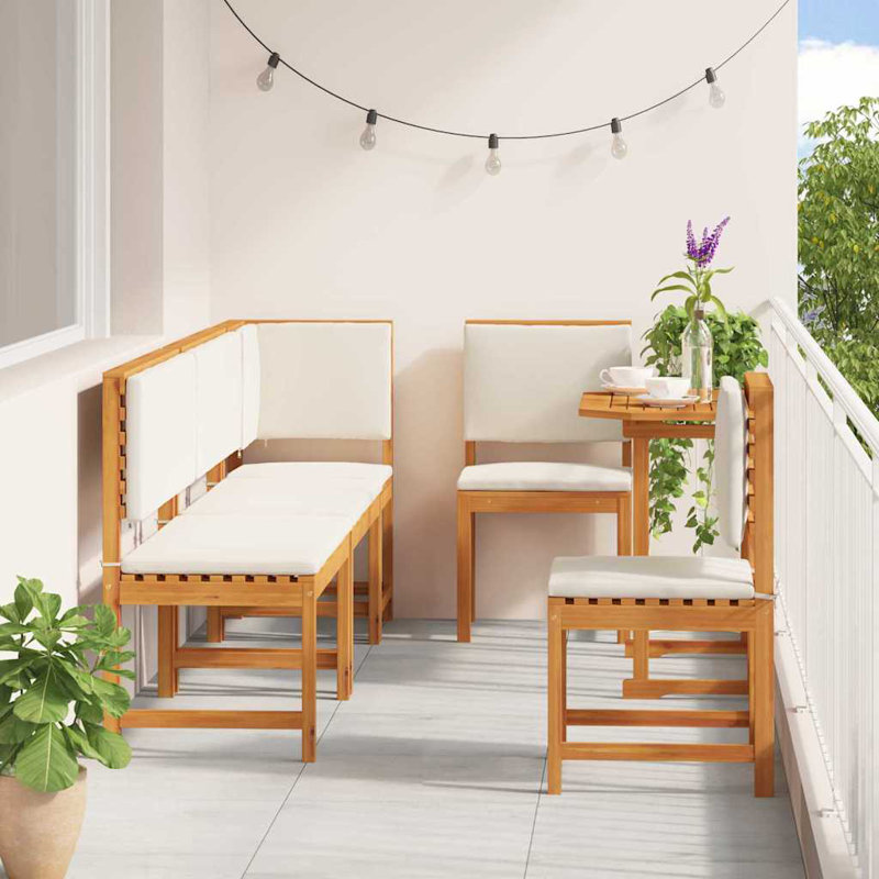 Ensemble bistro 6 pièces vidaXL Garden, Beige