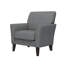 Fauteuil d'appoint Dorset en velours gris fumé avec pieds en bois massif brun foncé-132793721