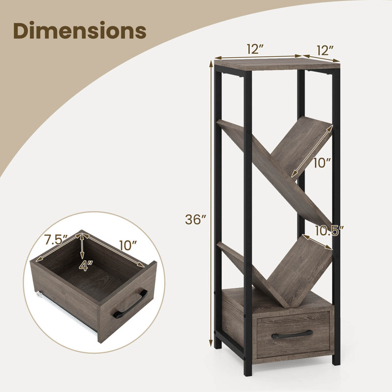 2 pièces 4 niveaux de rangement sur pied avec tiroirs anti-basculement