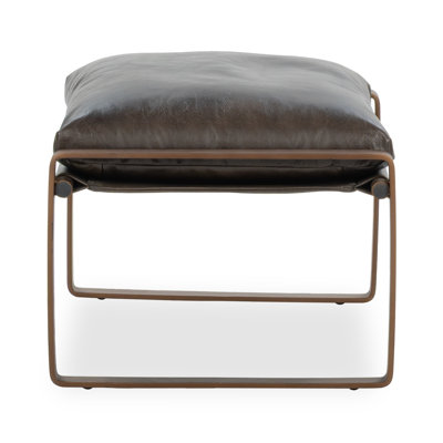 Morgan Top Grain Leather Ottoman