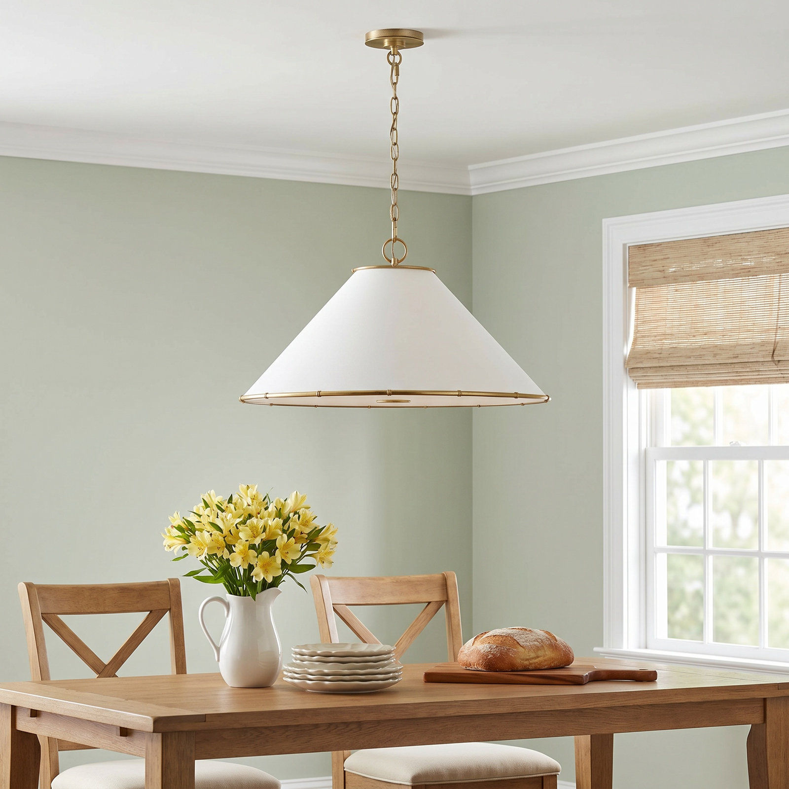 Dimmable 3-Light Pendant, Gild