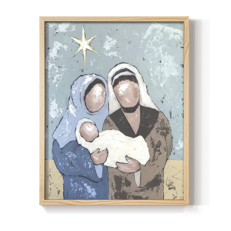 «A Silent Night I», reproduction encadrée - bois massif, Encadré naturel, H 11 po x l 9 po