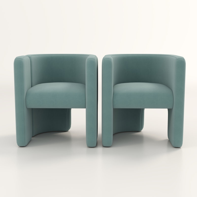 Jaimyn Upholstered Barrel Chair, Blue
