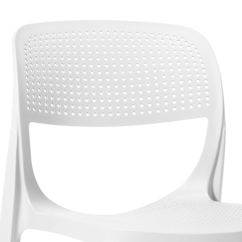 Outdoor Stacking Dining Side Chair, White