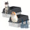 Litière pour chat en acier inoxydable avec couvercle à côtés hauts, très grand XL pour gros chats, chaton ouvert en métal
