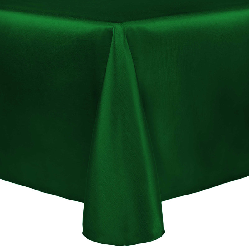 Ultimate Textile -10 Pack- Reversible Shantung Satin - Majestic 60 X 102-Inch Oval Tablecloth, Camel Light Brown, Emerald, 1