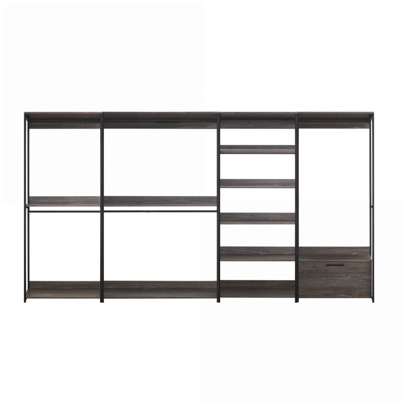 Système de rangement-penderie, rangement très profond modulaire Monica | Rustique | Mélamine