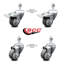 Jeu de roulettes pivotantes en caoutchouc 12mm