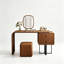 Ensemble coiffeuse moderne en cuir courbé avec miroir lumineux DEL