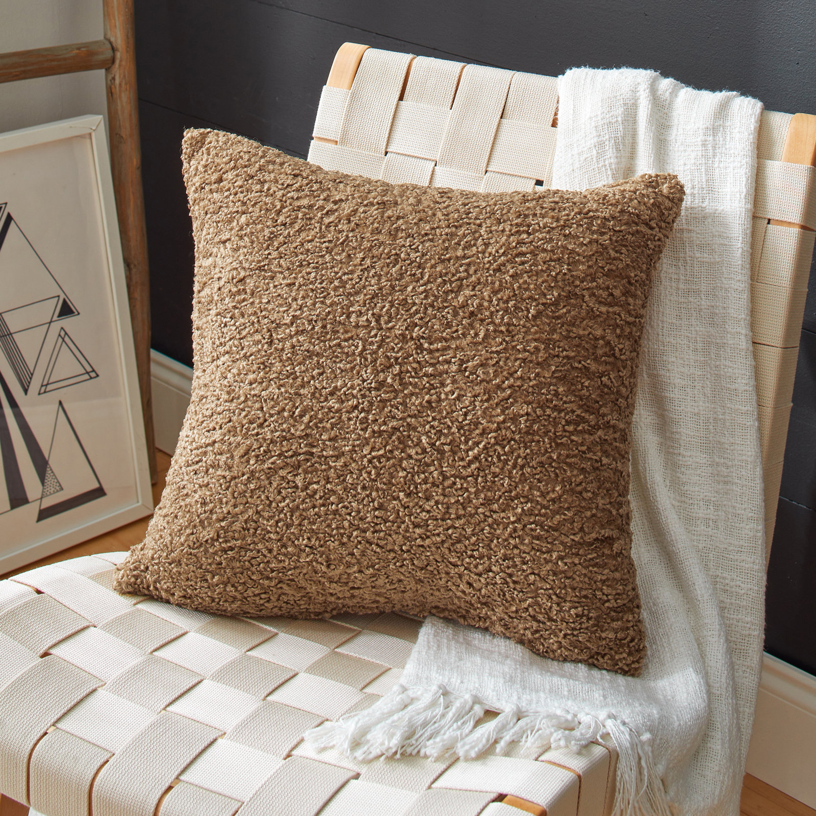 Zareen Throw Pillow, Zazzle Taupe, 16" x 16"