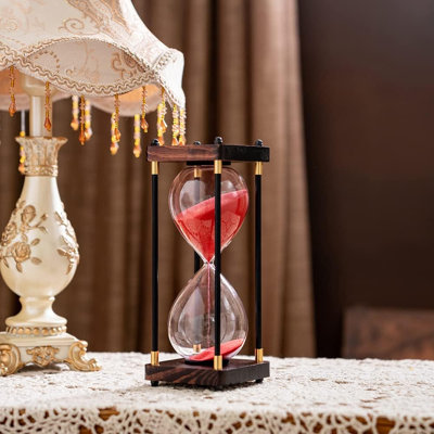 Grande minuterie de sable, minuterie de sablier 60 minutes, minuterie de sablier en bois rétro, décoration de bureau de cuisine moderne