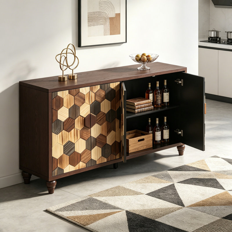 Buffet 59,8 po avec motif nid d'abeille