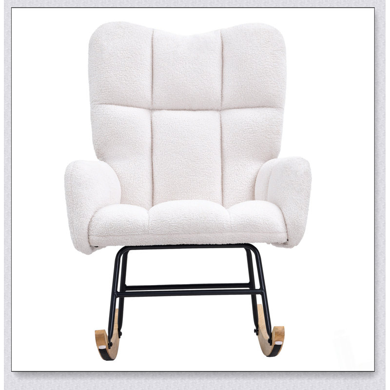 Chaise berçante confortable avec siège moelleux, dossier haut et structure durable pour la détente