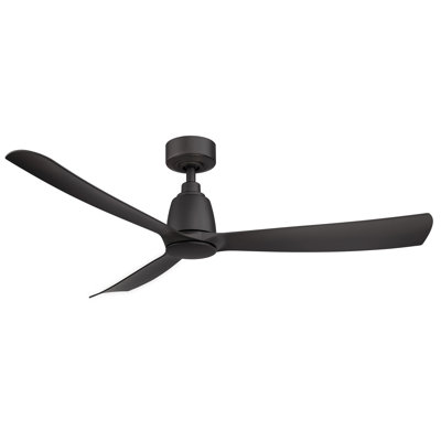 Kute 52 inch Indoor/Outdoor Smart Ceiling Fan with Remote Control - Black with Black blades
