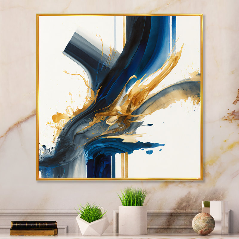 Stylish Spiral Abstract IV - Impression sur toile, H 24 po x l 24 po x P 1 po, Cadre flottant doré