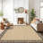 Floral Bordered Machine Washable Rug with Non-Slip Backing Non-Shedding Foldable Soft Low Pile Indoor Carpet-2062159974