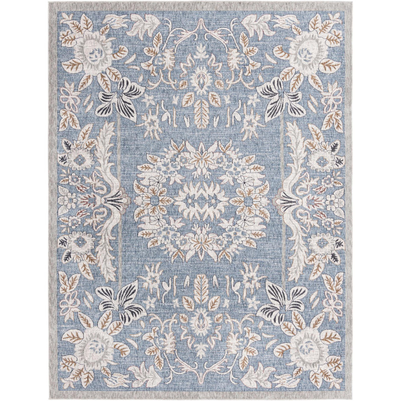 Erica Floral Indoor Rug, Rectangle 7'10" x 10'