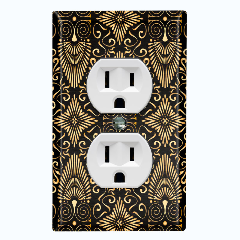 Patterned 1 - Gang Duplex Outlet Standard Wall Plate