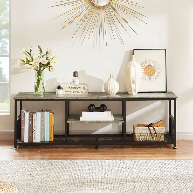 Auxter Coffee Table with Storage, Gray, 16.22'' H X 55.11'' W X 15.74'' L