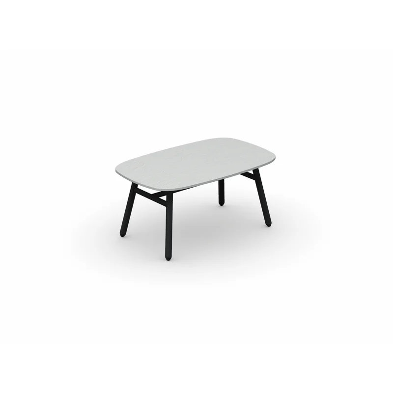 Table basse d'extérieur Yo avec plateau en céramique et structure en aluminium, Blanc ardoise / noir mat