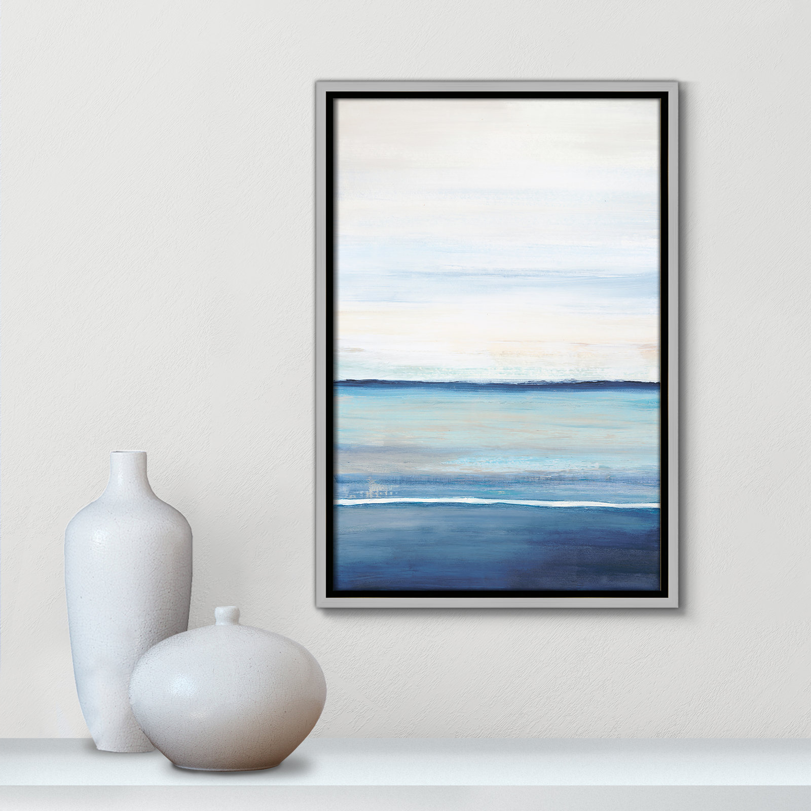 Emmit "Distant Whispers" Print by Filippo Ioco, 19.5" H x 13.5" W x 2" D, Silver Framed Canvas