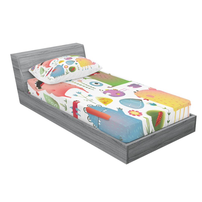 Funny Microfiber Sheet Set, Twin Sheet Set + Fitted Sheet + 1 Pillowcase