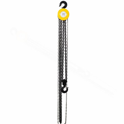 Chain hoist 4400lbs 2T capacity 10ft wIth 2 heavy duty hooks,Manual chain hoist steel construction,Yellow