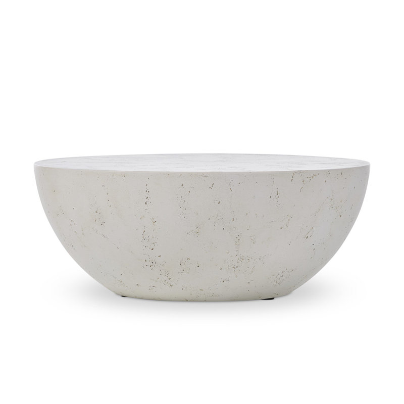Table basse ronde Thurston BOULA, Béton blanc vieilli