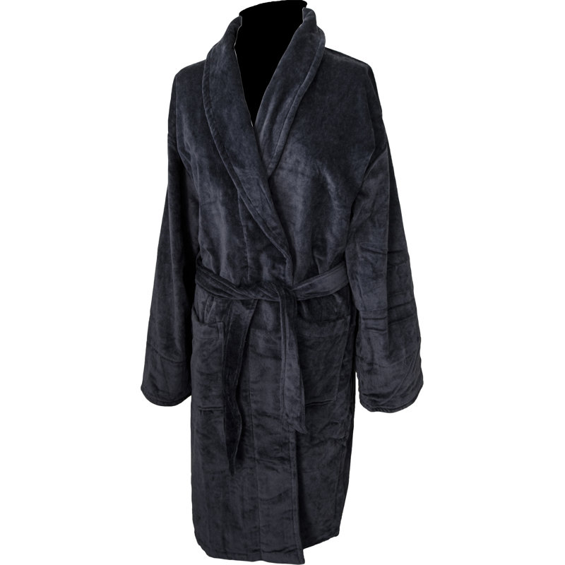 Peignoir 100% coton velours éponge Terry, Noir