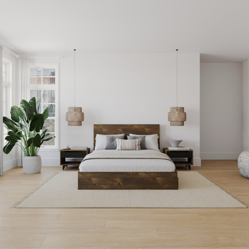 Ensemble de chambre réversible avec rangement Faul, Noir / brun, Grand