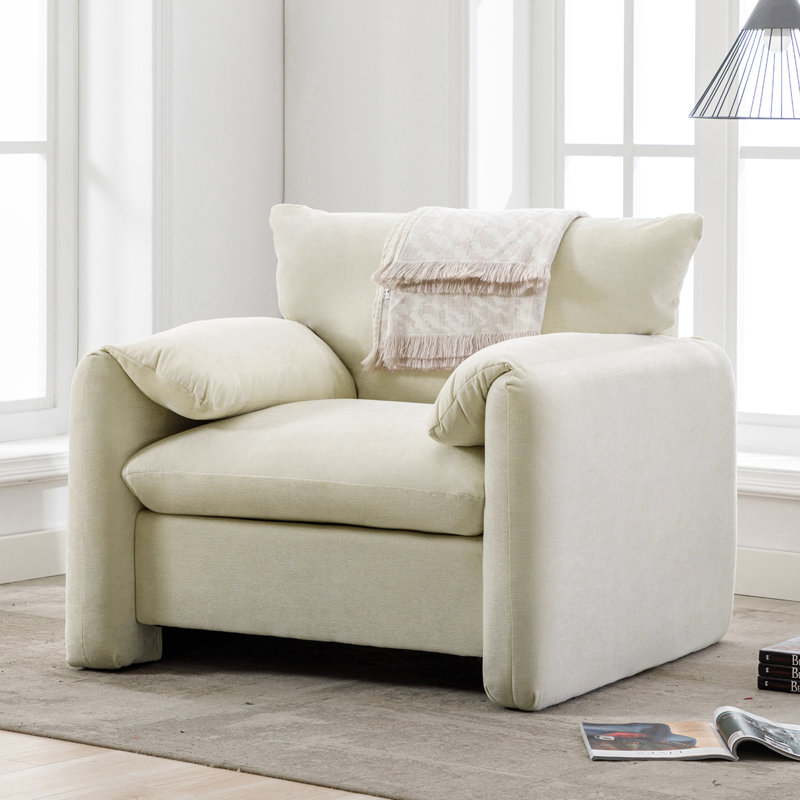 Fauteuil d'appoint simple avec revêtement en tissu résistant aux taches et rembourrage en mousse dense