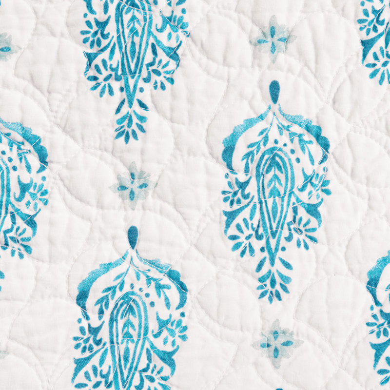 Terrace Medallion Cotton Reversible Quilt Set, Full/Queen Quilt + 2 Shams