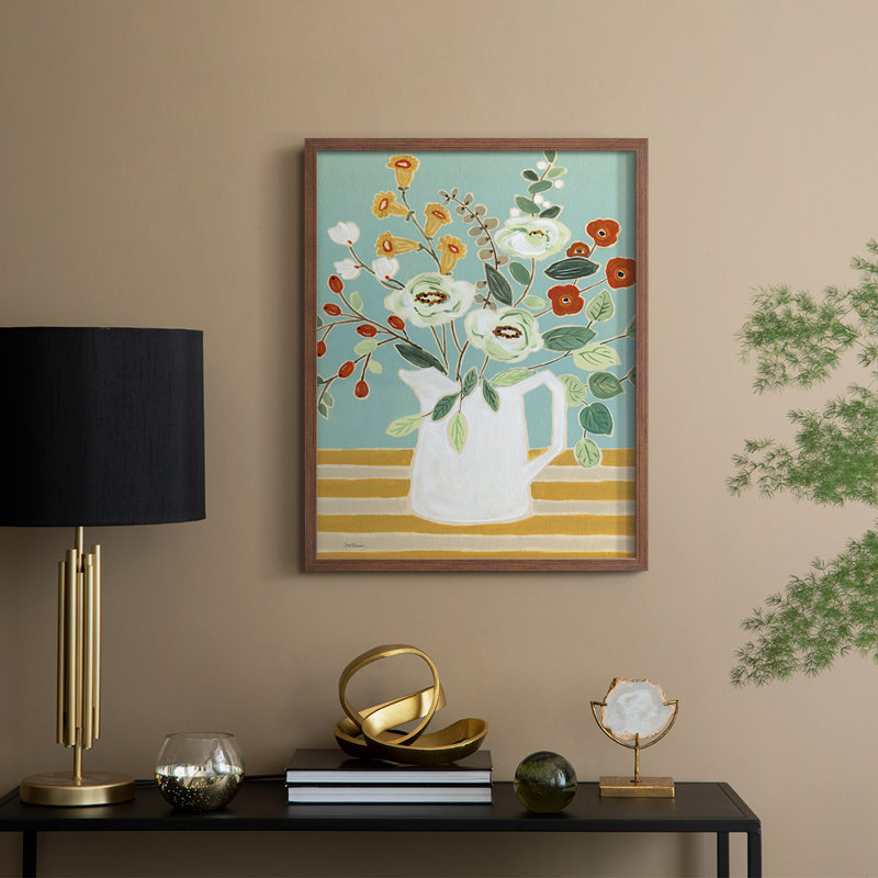 «Joyful Blossoms II», reproduction encadrée - bois massif, Noyer, H 15 po x l 12 po