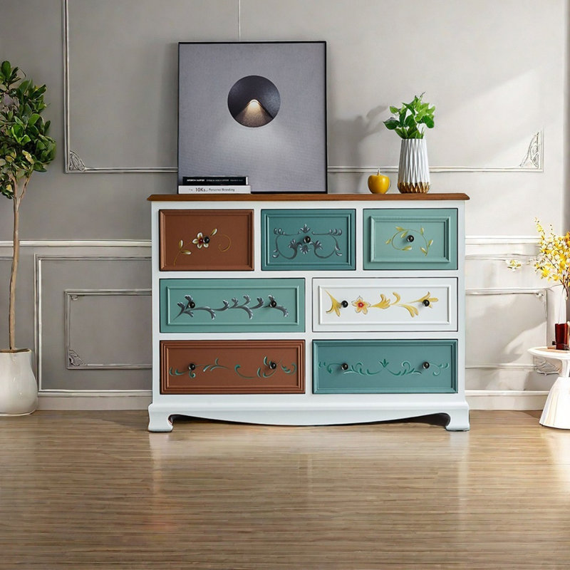 Elegant Hand-Painted Storage Accent Chest, White